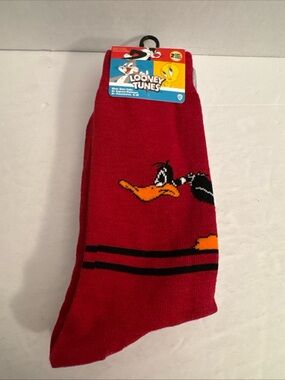 2 Pair Looney Tunes Adult Novelty Socks Sz 6-12 Mid Calf Unisex Daffy Bugs Bunny